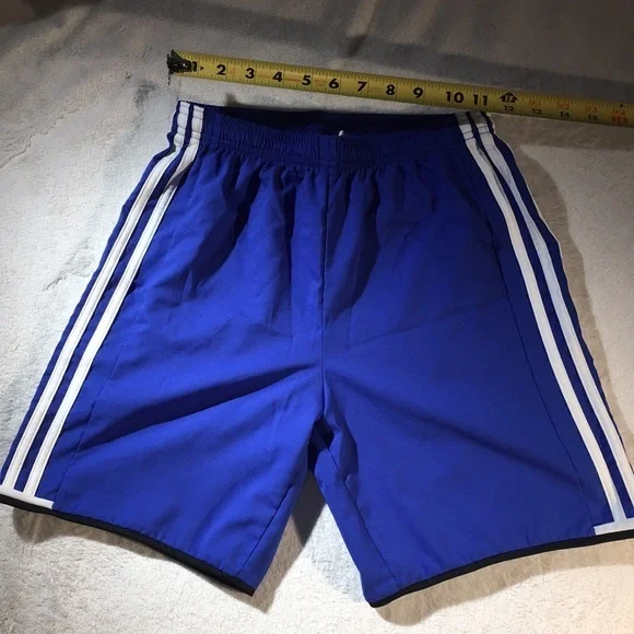 Adidas Woman’s Blue with White Stripe AdiZero Shorts - Picture 4 of 5